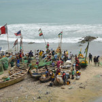 Fishermen at the boot of the Castle
